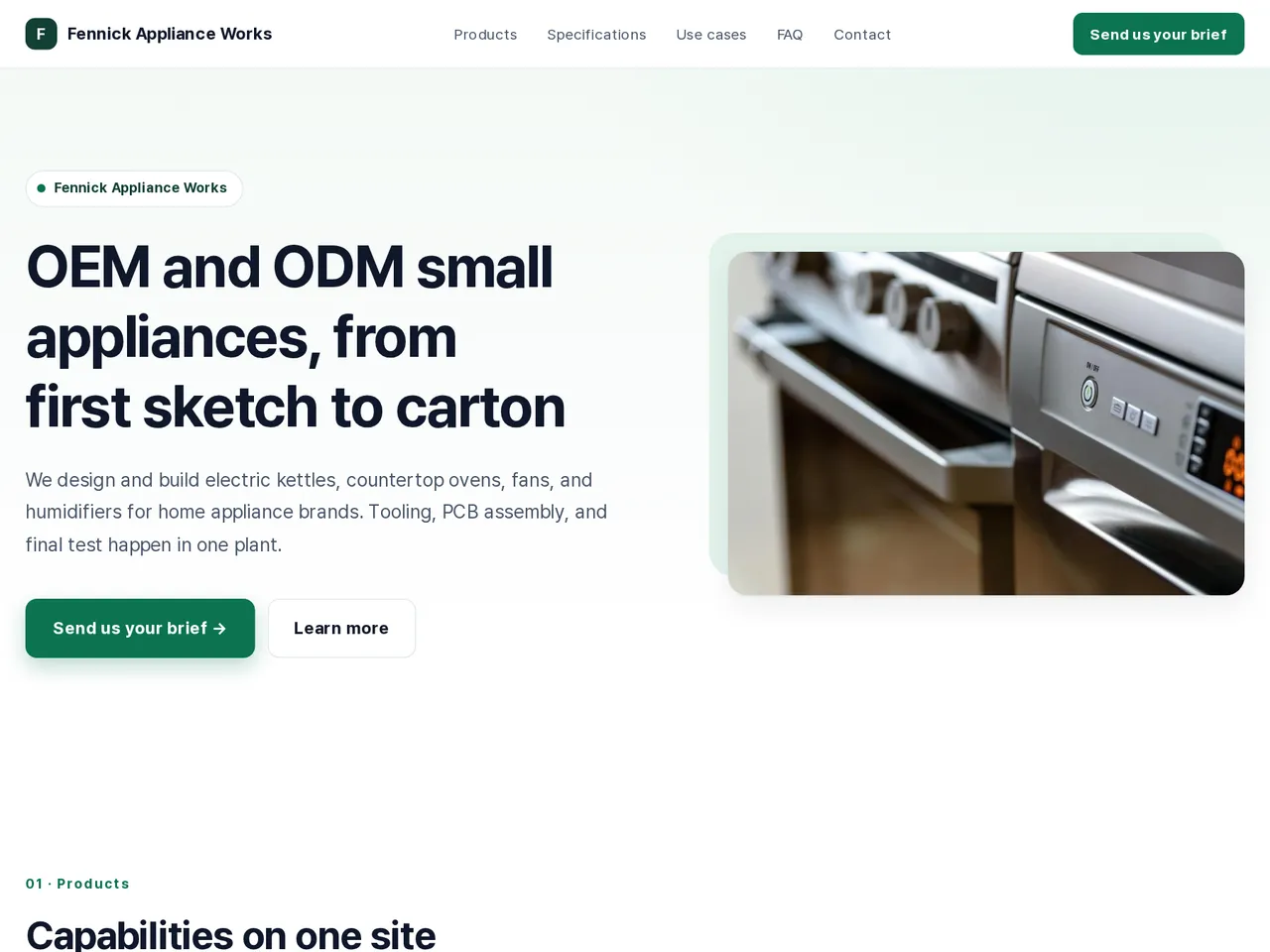 OEM / ODM Capability Profile Template — example of a generated brochure