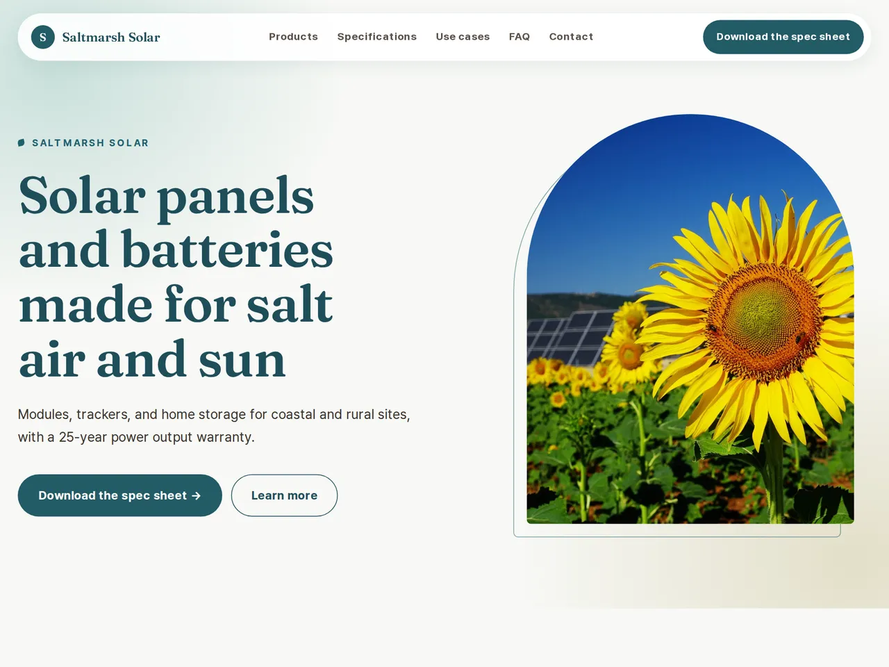 Product Spec Sheet Template — example of a generated brochure